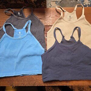 Lot of Three (3) Free People Happiness Runs tanks XL and one mesh Free People